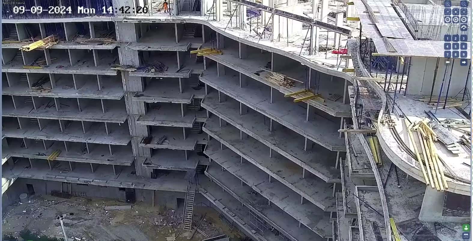 Ход строительства Sun Garden 9 сентября 2024 года, фасад корпуса