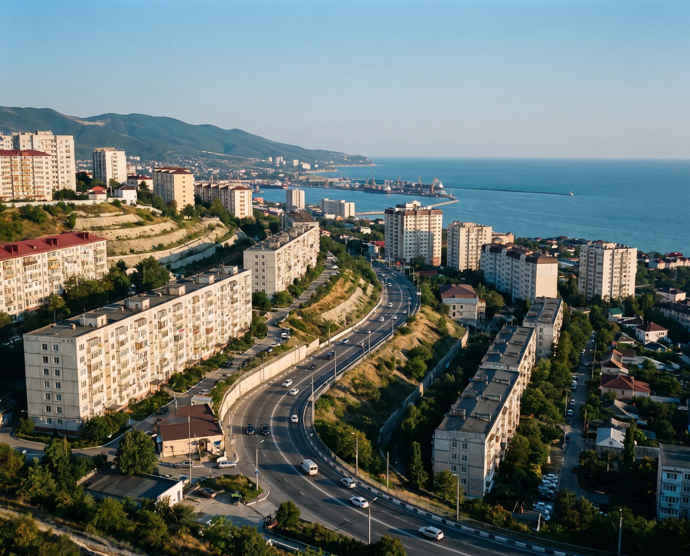 Восточный район Новороссийска и портовая часть города