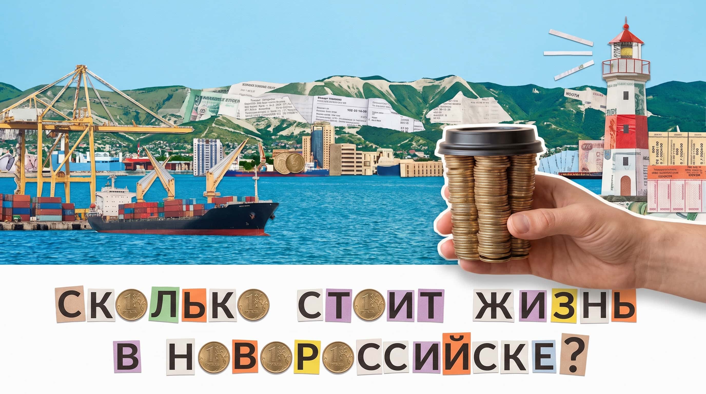Иллюстрация: порт Новороссийска, чеки, монеты и вопрос о стоимости жизни